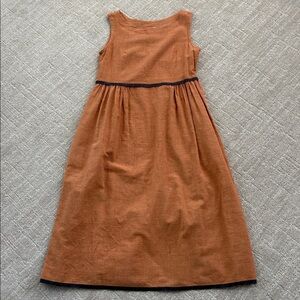 Sleeveless Orange and Brown Dress